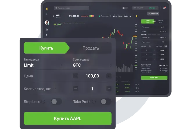 Платформа Investlink для покупки акций США